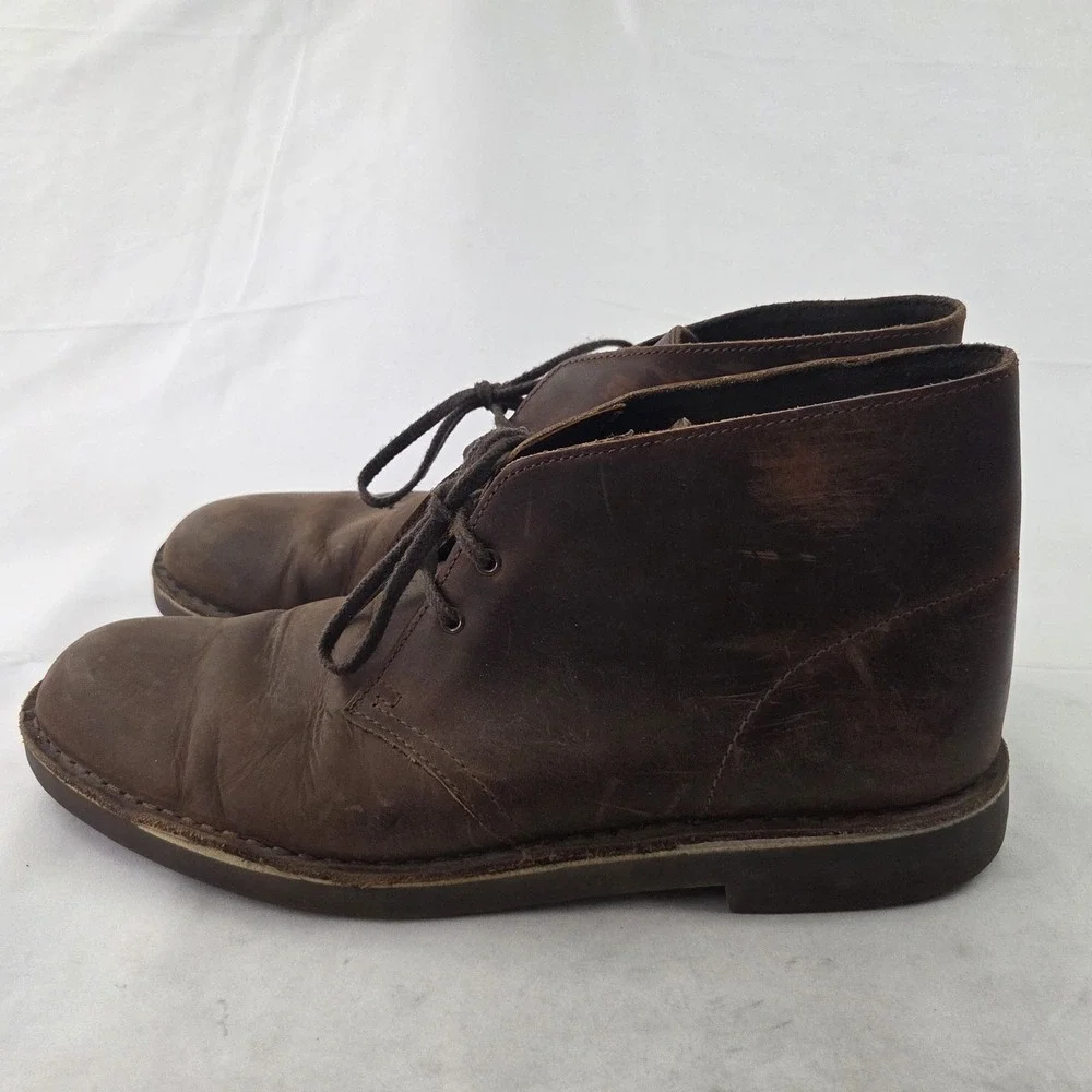 Clarks Desert Boots Mens 11.5 Brown Leather Chukka Lace Up Smart Casual Workwear